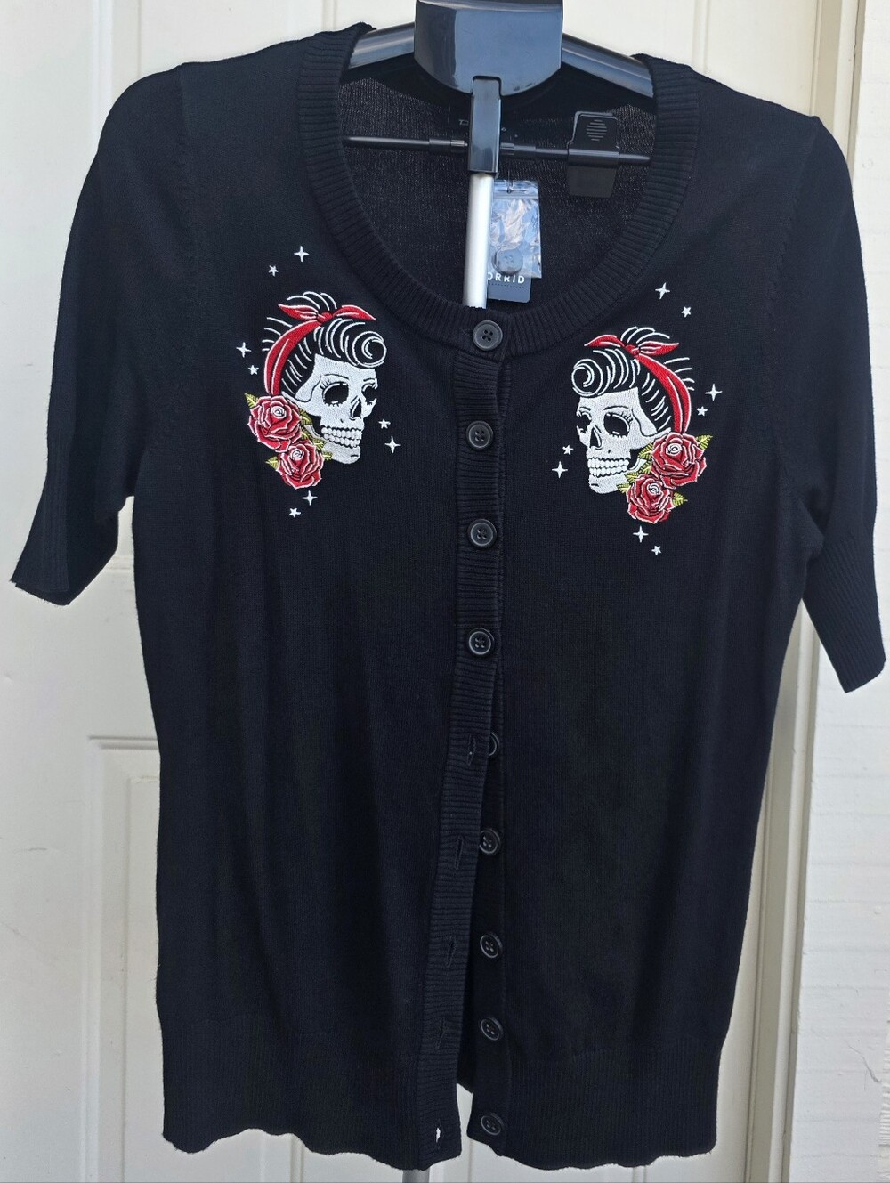 Torrid Retro Pinup Rockabilly Skull & Roses Cardigan NWT